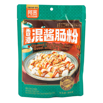 Akuan Steamed Rice Noodle Rolls, Sweet and Spicy, 255g, Vegetarian, Ready in 3 Minutes