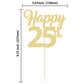 3Pcs Happy 25Th Birthday Cake Toppers Gold Glitter Number 25 Cake Decorations 25Th Birthday Cake Picks For Cheers To 25Th Birthday 25 Years Old Birthday Party Gift Decorations