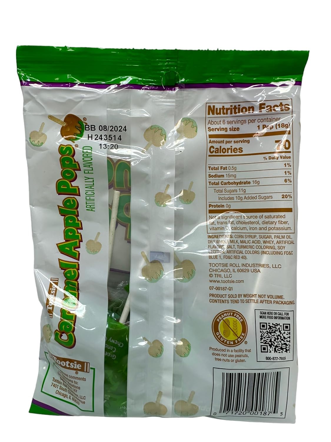 Generic Tootsie Caramel Apple Pops Green 3.75 Oz (Pack Of 2)