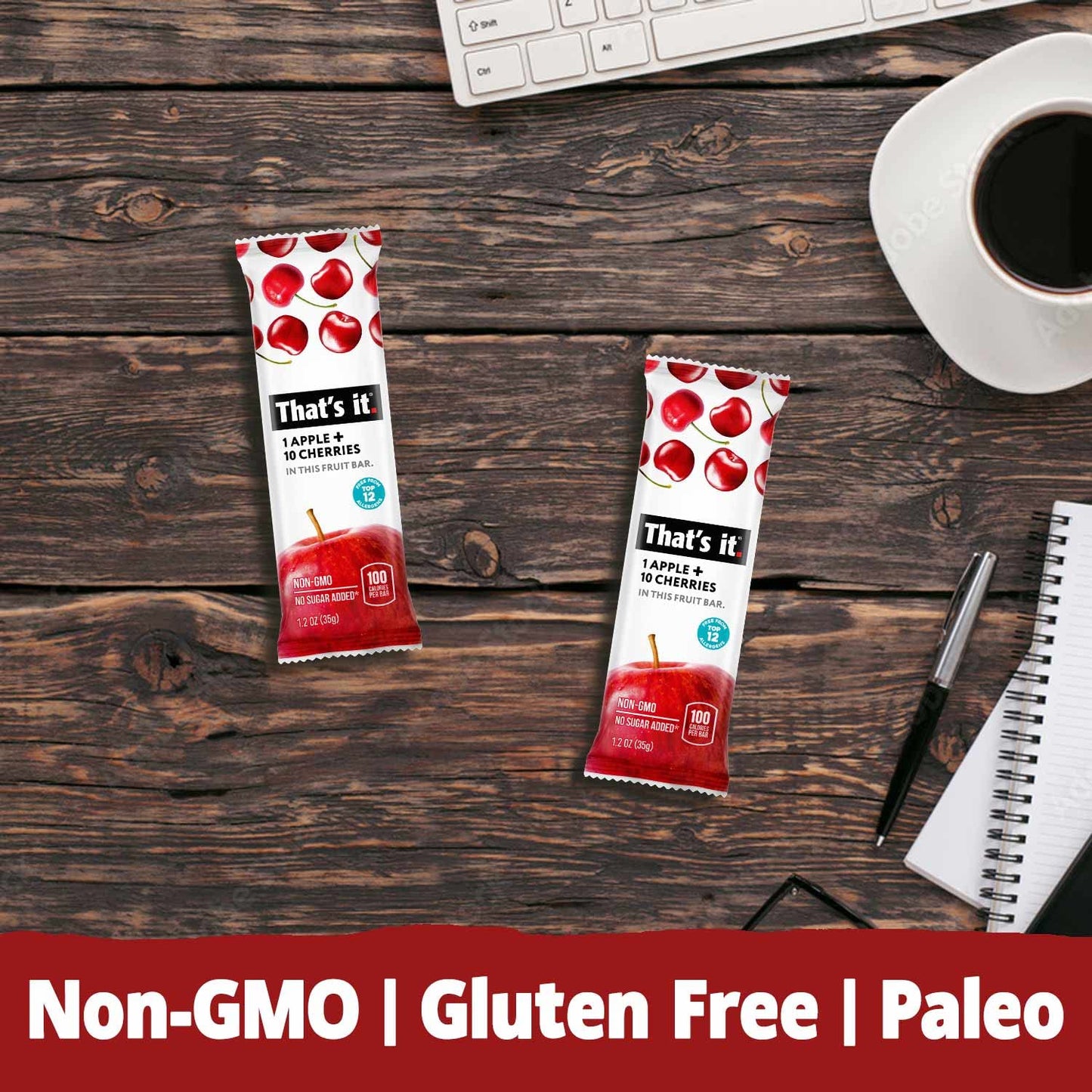 Thats it. (48 Count) Variety Pack | Strawberry, Blueberry, Mango & Cherry flavors | 100% Natural Real Fruit bars. Strawberry. P