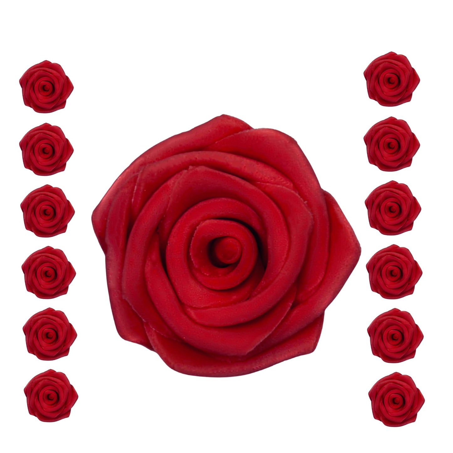Confect Edible Rose Cake Toppers - Edible Roses For Cupcake & Cake Decorations- Vegan, Gluten-Free, Dairy-Free, Palm Oil-Free -E