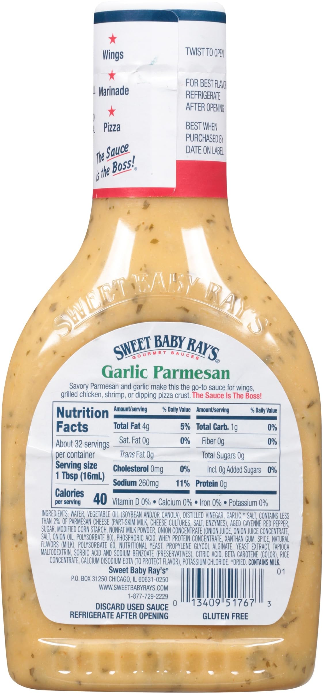 Sweet Baby Ray'S Gourmet Sauce & Marinade Variety Pack 1 Buffalo Wing Sauce, 1 Garlic Parmesan Sauce, 1 Original Barbecue Sauce.