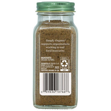 Simply Organic Ground Nutmeg, Certified Organic | 2.3 Oz | Pack Of 2 | Myristica Fragrans Houtt.