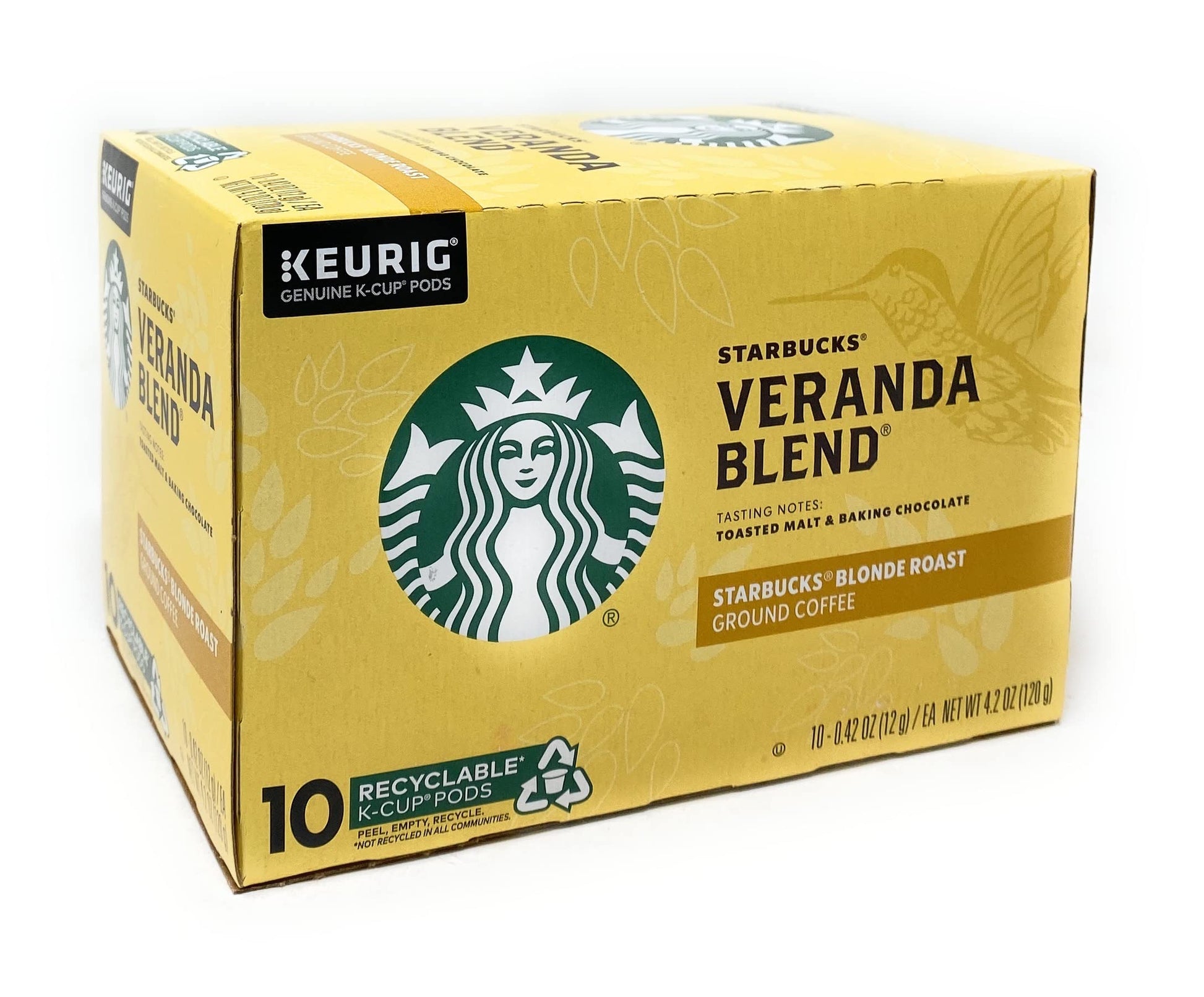 Starbucks Veranda Blend Blonde Roast K-Cup Pods, 10 Count, Pack of 1