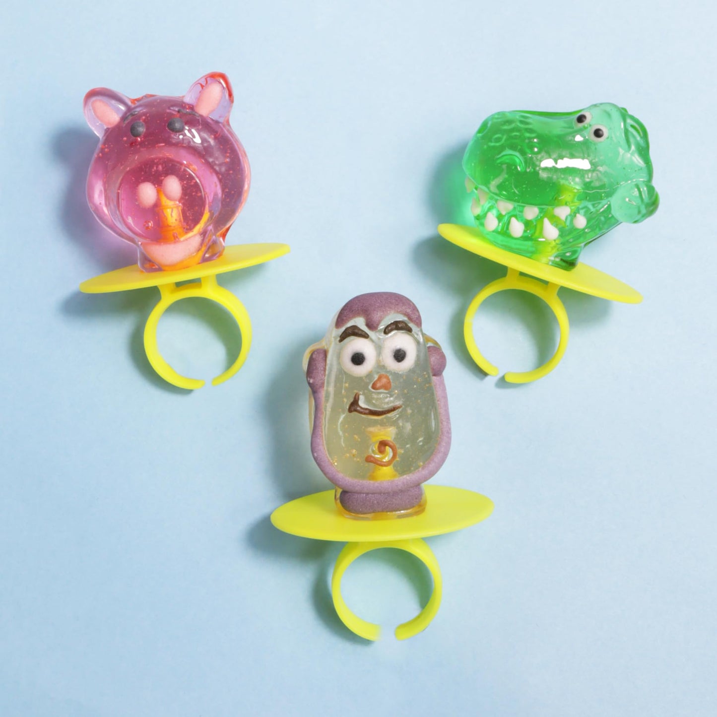 Imaginings 3 Toy Story Individually Wrapped Lollipop Rings Birthday Party Supplies, Buzz Lightyear, Rex, And Hamm, Character Sha