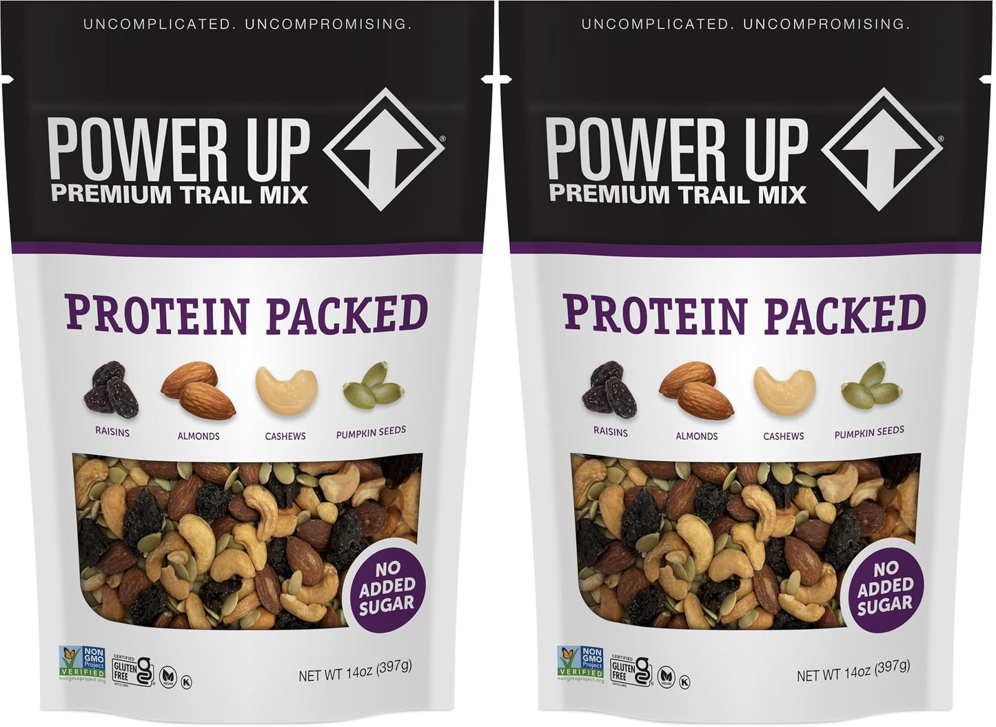 Gourmet Nut POWER UP, PROTEIN PACKED - 100% Natural, Vegan, Gluten Free (Pack of 2-14oz)