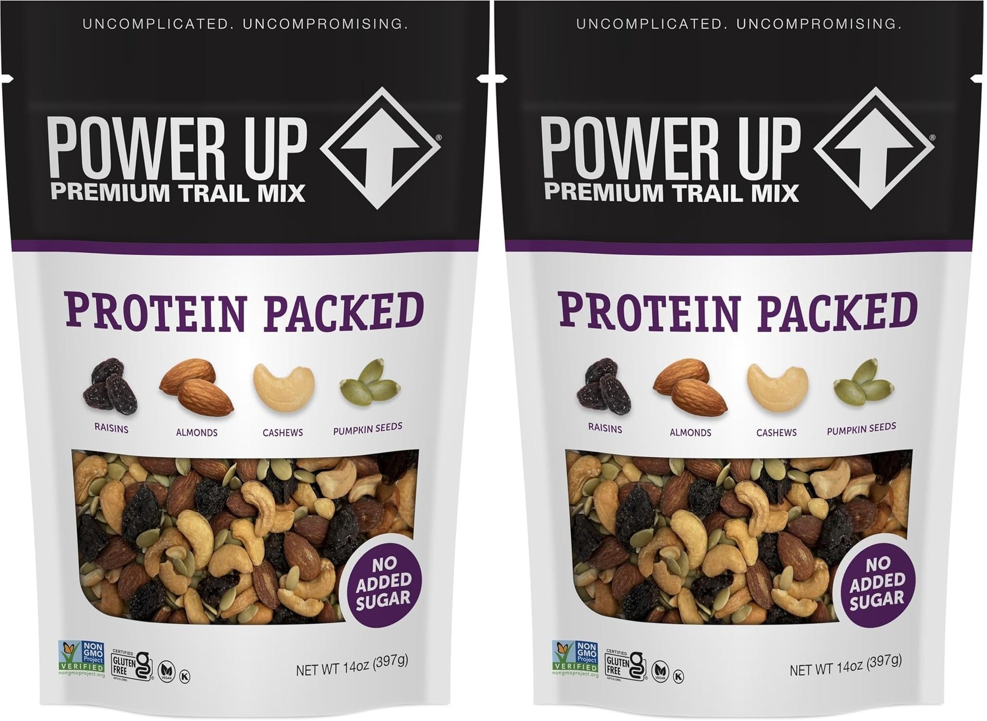 Gourmet Nut POWER UP, PROTEIN PACKED - 100% Natural, Vegan, Gluten Free (Pack of 2-14oz)
