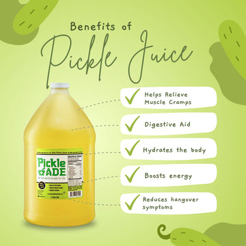 Pickle Ade Pickle Juice Sports Drink | Electrolyte Replacement | 1 Gallon (128 oz) | Kosher for Cocktails, Pickling & Marinades