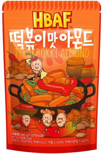 [Official Gilim HBAF] Korean Tteokbokki Seasoned Almonds Nut Protein Snack | Sweet & Spicy Korean Street Food |After-School, Wor