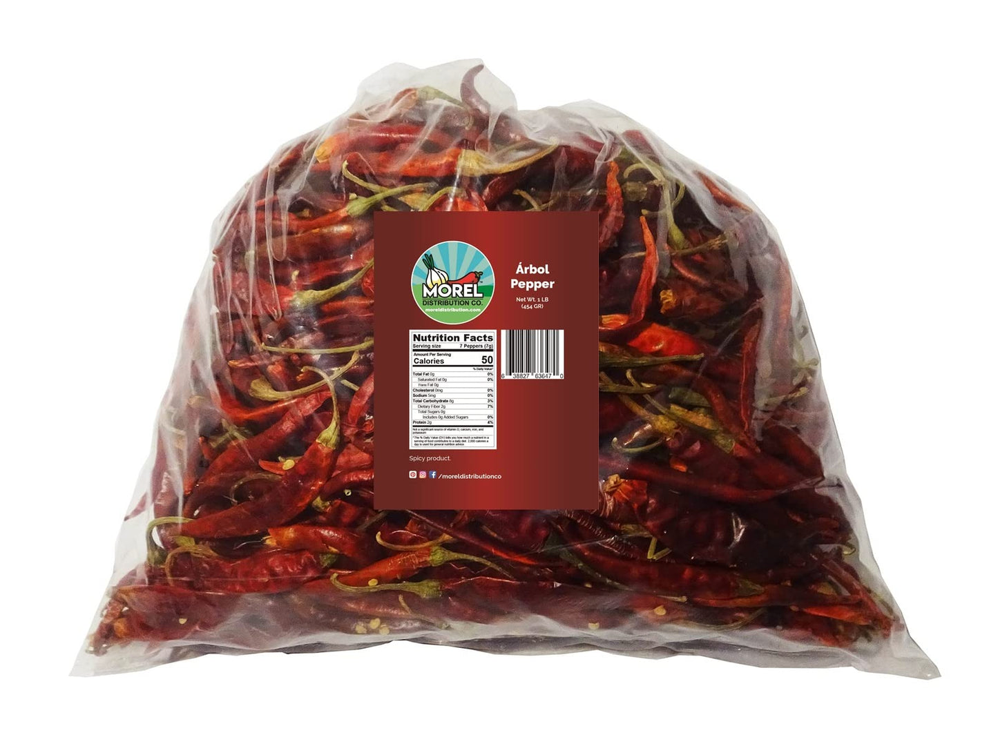 Dried Arbol Pepper (Chile De Arbol) WT: 4 Oz, 8 Oz, 1 Lb, 2 Lbs, 5 Lbs, and 10 Lbs! (1 LB)