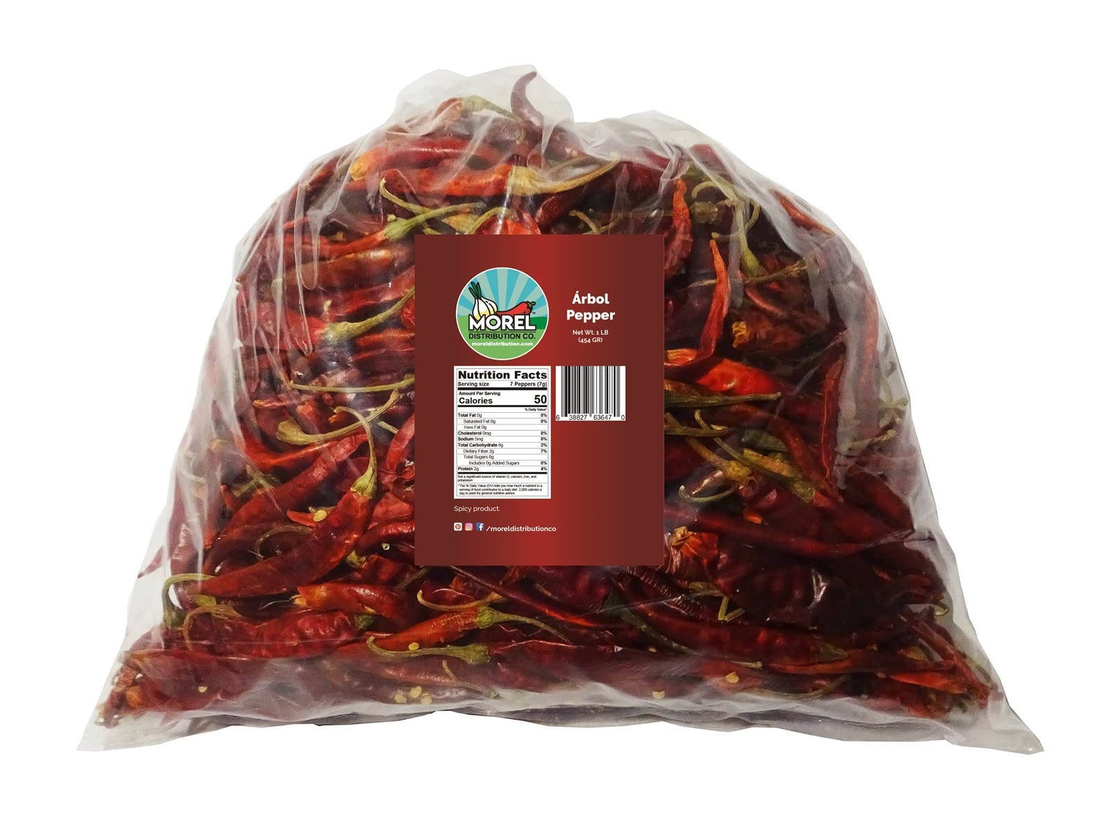 Dried Arbol Pepper (Chile De Arbol) WT: 4 Oz, 8 Oz, 1 Lb, 2 Lbs, 5 Lbs, and 10 Lbs! (1 LB)