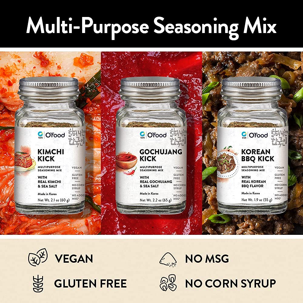 C O'Food Bbq Kick, Korean Powder Bulgogi Seasoning Mix, Vegan, Gluten Free, No Corn Syrup, Multipurpose, No Added Msg, 2.2Oz (65