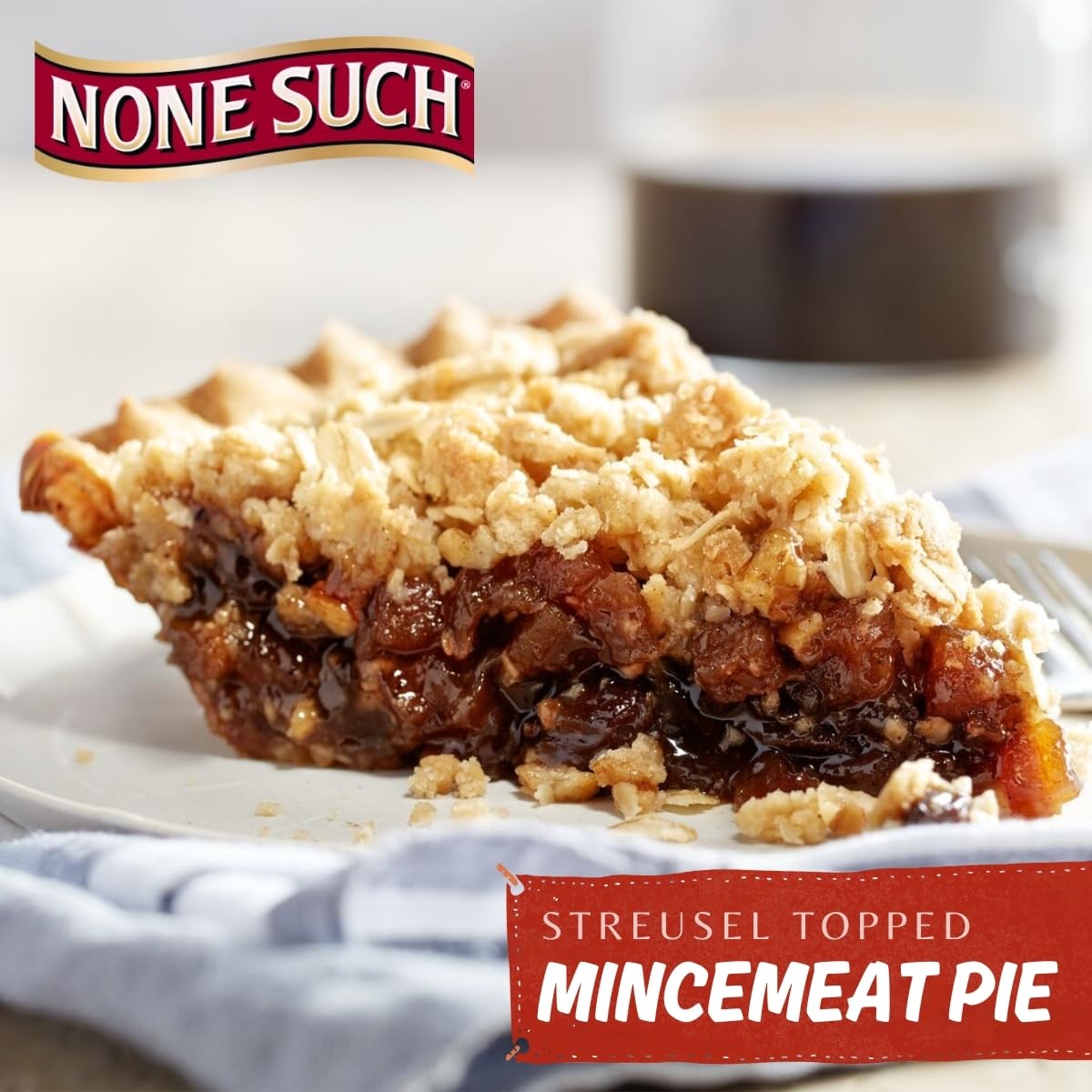 None Such Mincemeat Brandy & Rum - Classic Pie Filling with Apples  Raisins & Spices  27 oz Glass Jar (Pack of 3)  Holiday Baking Dessert Ingredient  Gluten-Free