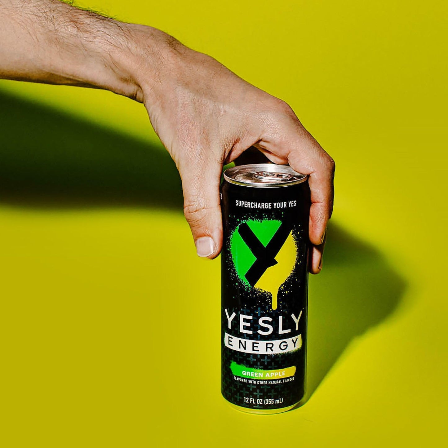 Yesly Energy - All Natural Clean Energy Drink - Zero Sugar Functional Energy Infused with Vitamins and Electrolytes - Green Appl