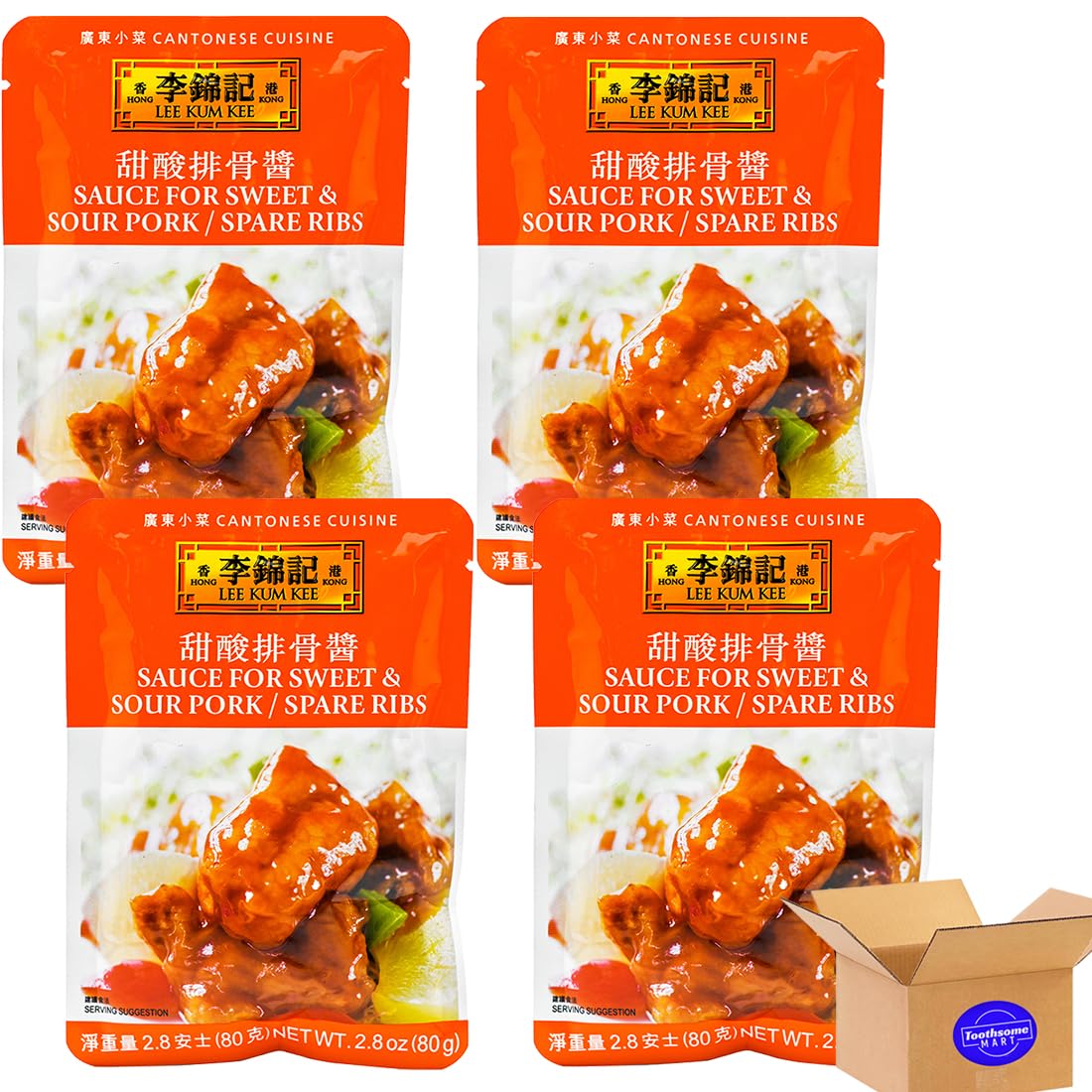 l k k Sweet &Sourpork Spare Ribs Asian Sauce 2.8oz/80g 4pack