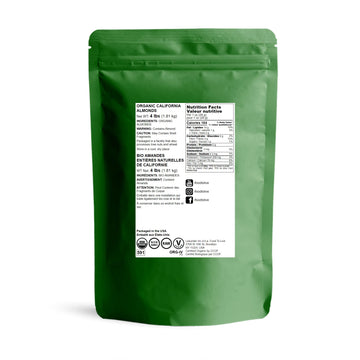 Food To Live Organic California Almonds, 4 Pounds - Non-Gmo, Whole, Unsalted, Unroasted, Keto, Vegan Nuts In Bulk. Rich In Vitam