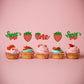 Gyufise 24Pcs Strawberry One Cupcake Toppers Glitter Sweet One First Birthday Cupcake Picks For Fruit Theme Baby Shower Kids 1St