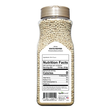 Ispice | White Pepper Whole | 20 Oz | Bulk Size | Gourmet Spice | Kosher