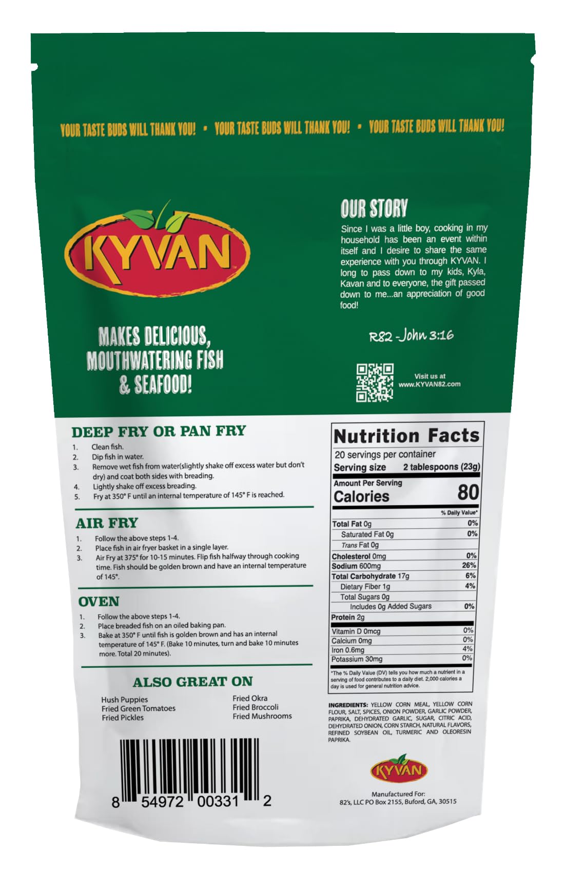 Kyvan Fish & Seafood Breading, Fish Fry, 1 Lb