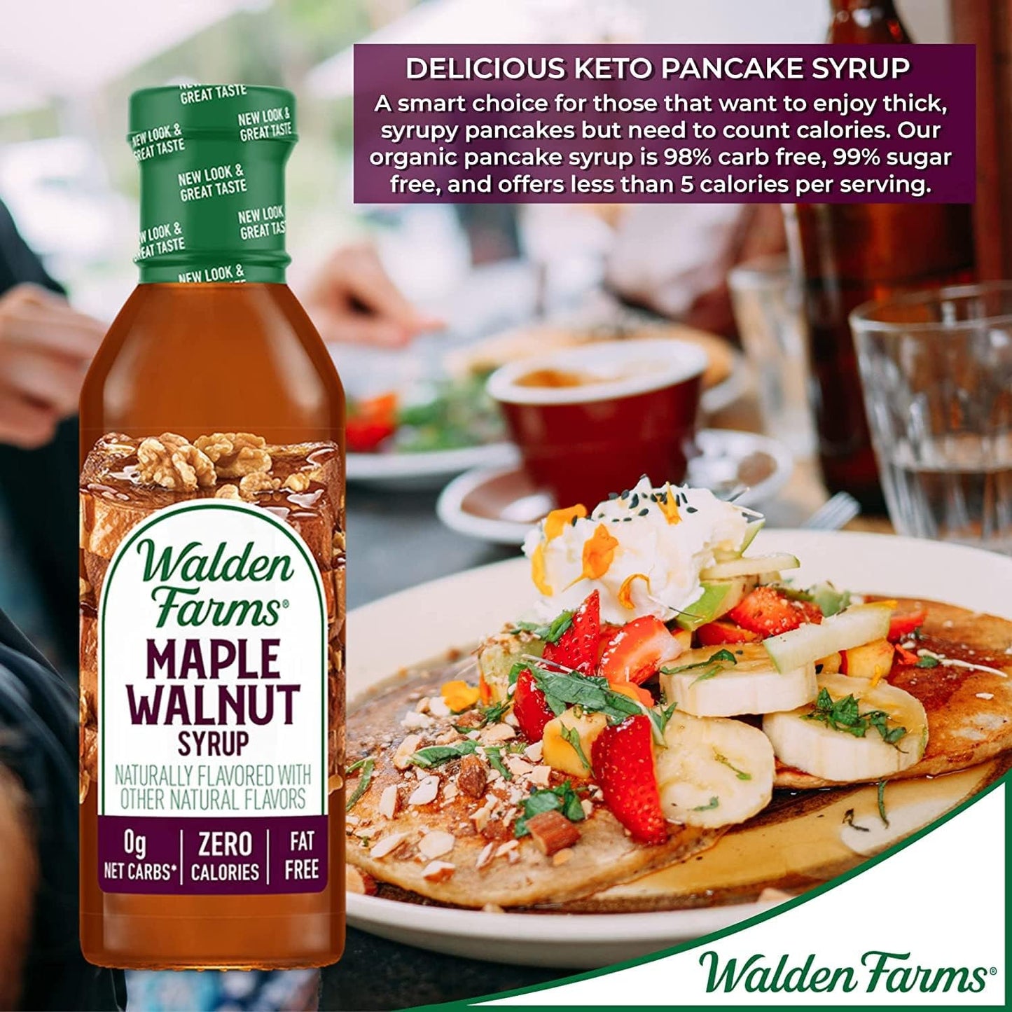 Walden Farms Maple Walnut Syrup - Sugar-Free, Calorie-Free, Keto-Friendly - 12 Fl Oz (Pack of 6)