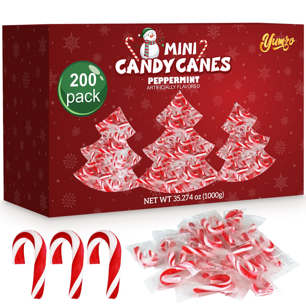 Christmas Mini Candy Canes Classic Red & White Peppermint Flavor For Holiday Family Indulgement - Small Candy Canes Individually