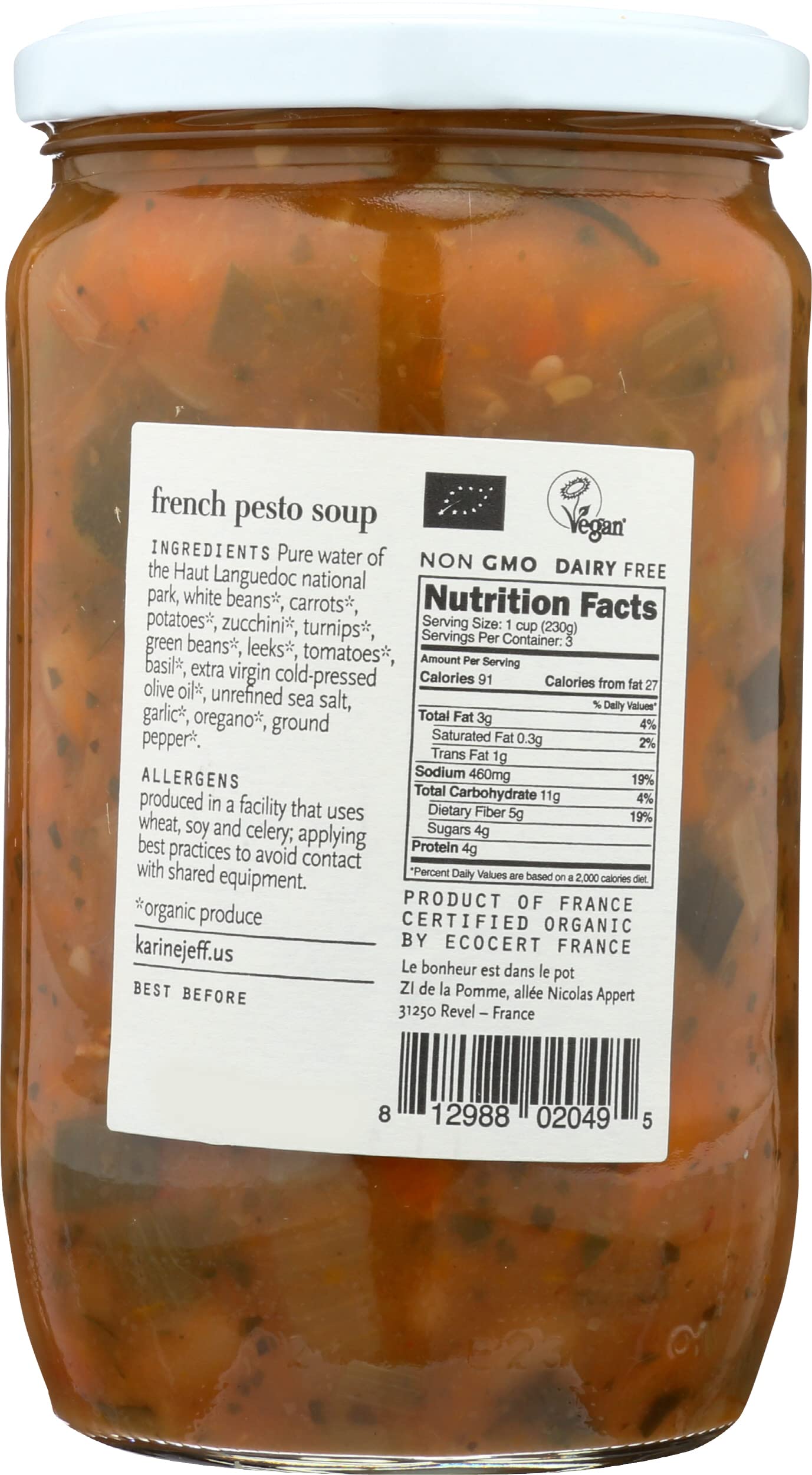 KARINE & JEFF Organic French Pesto Soup, 25.4 OZ