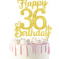 36 Birthday Cake Toppers-Gold Glitter, 36Th Cake Topper For Men,36 Cake Topper For Women, 36Th Birthday Decorations,36Th Birthda