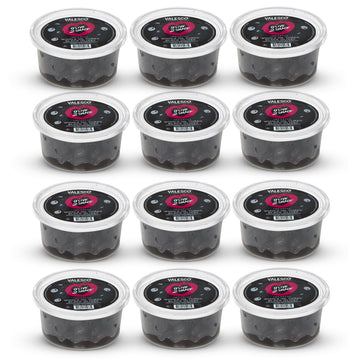 Valesco Whole Oil Cured Black Olives for Snacking, Salads & Charcuterie Boards (6 Oz) Pack of 12