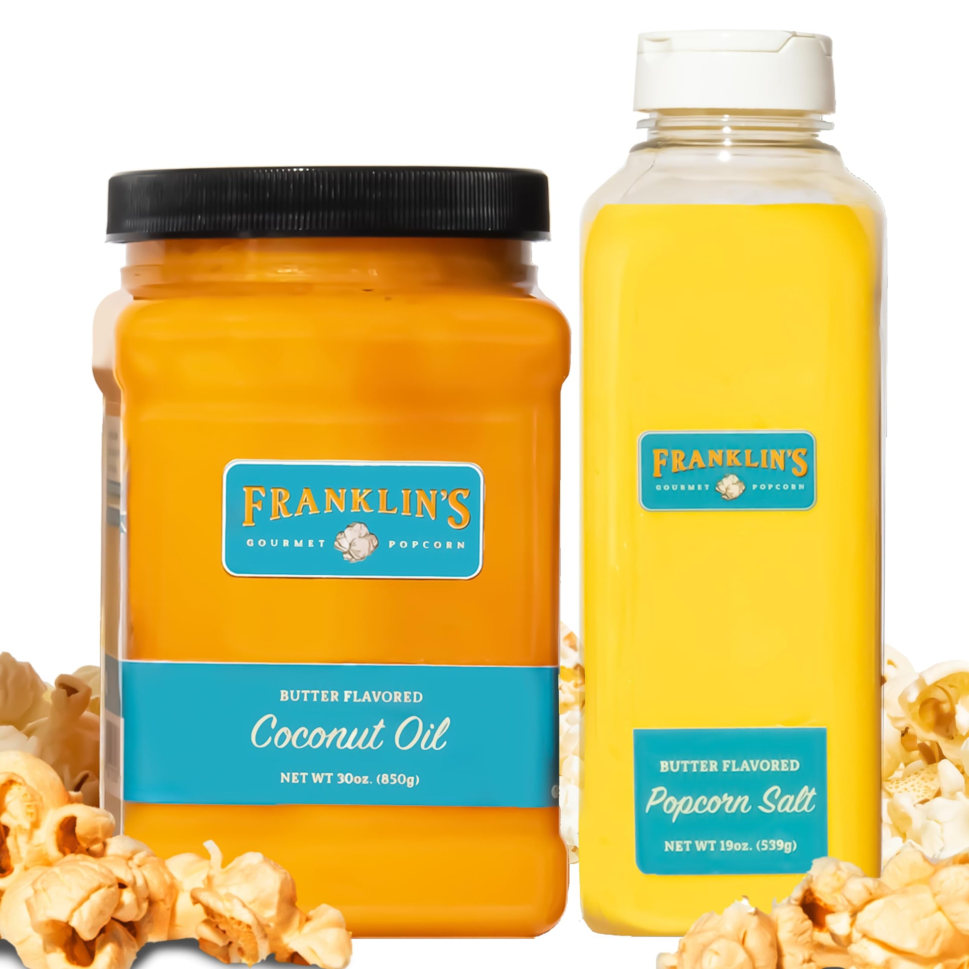 Franklins Gourmet Popcorn Butter Flavored Seasoning Salt & Coconut Oil - 32 oz. (Pack of 2) - Authentic Movie Theater Taste