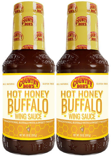 Country Bob's Hot Honey Buffalo Wing Sauce - Traditional Buffalo with Sweet Twist, Small Batch, Ideal for Grilling, Frying, Baki
