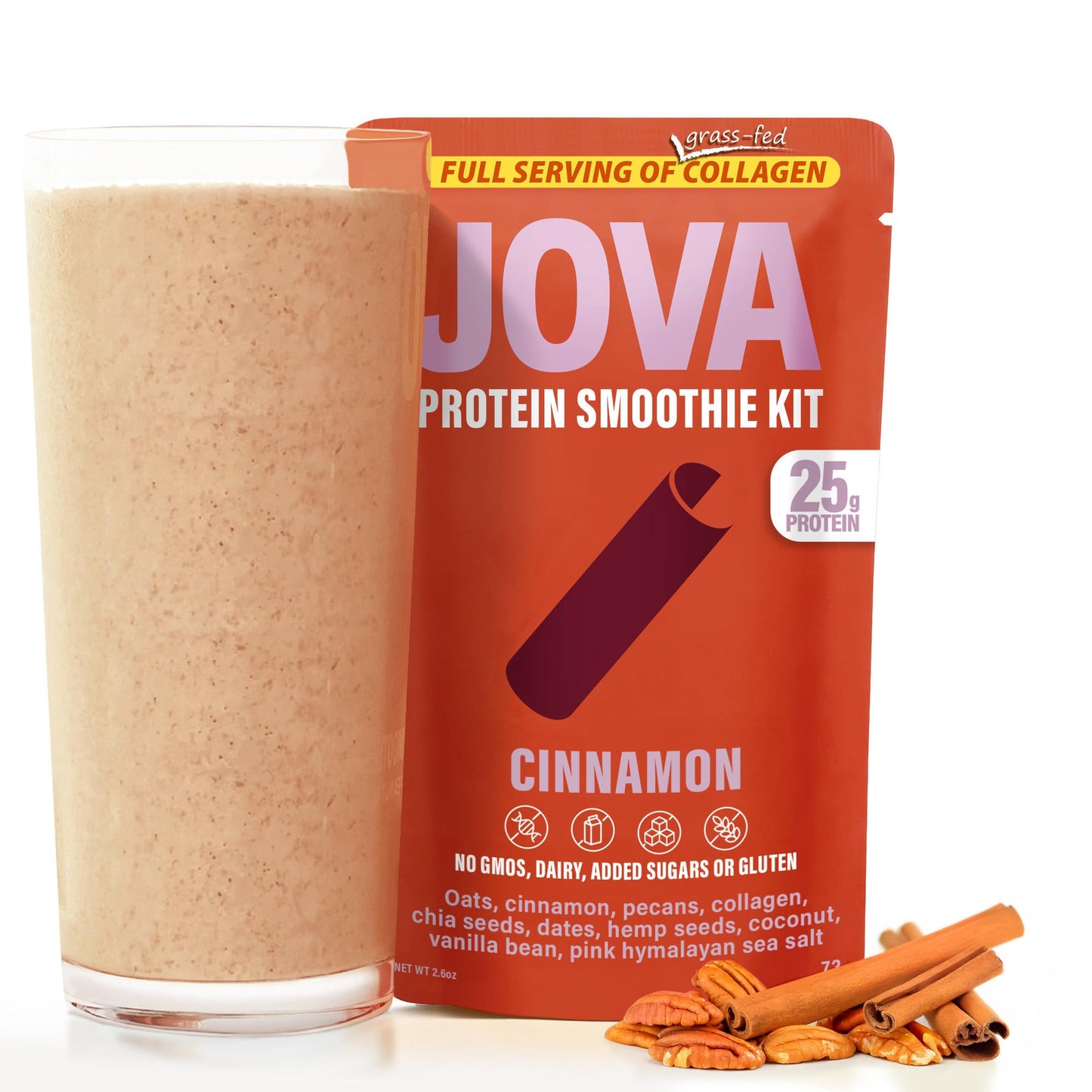 JOVA Meal Replacement Smoothie Kit | Nutritious, Delicious & Ready in 2 Minutes | 25g Protein, 9g Fiber (Gluten-Free, Non-GMO, N