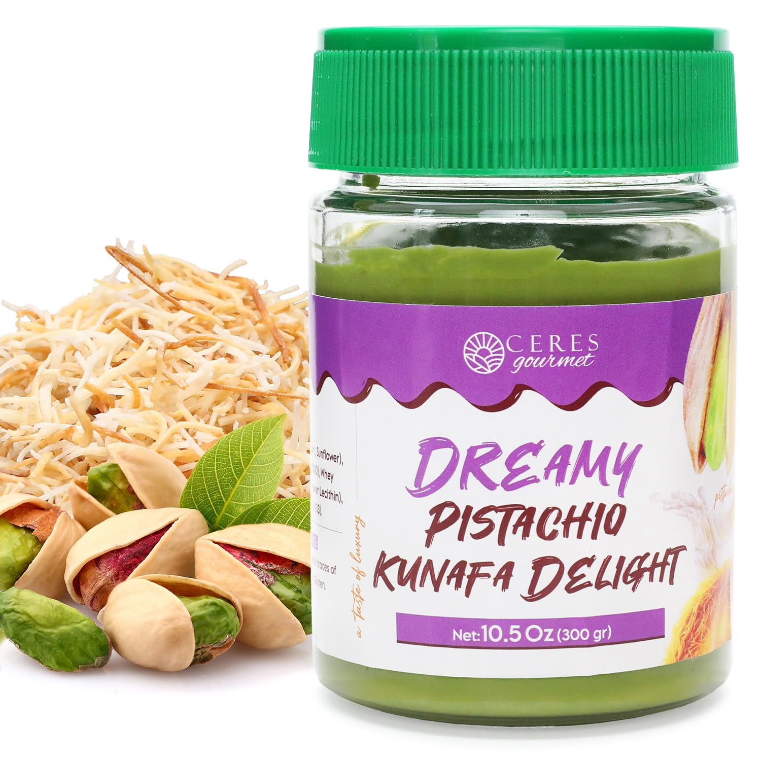 Dubai Chocolate Filling Mixture -10.5Oz  Top-Grade Spreadable Dubai Chocolate Cream With Pistachio Filling  Crispy Kataifi & Pistachio Cream