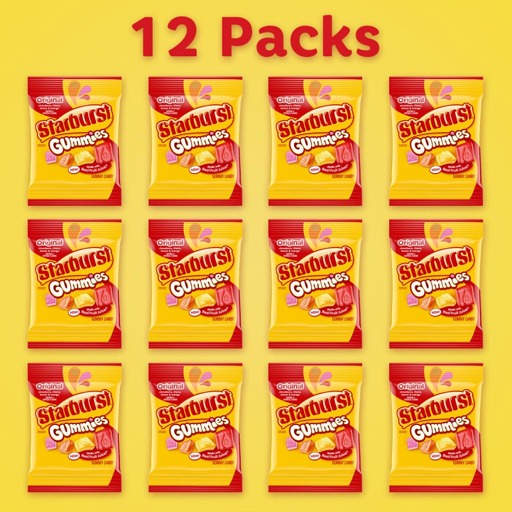 Starburst Gummies Original Gummy Candy, 5oz (Pack of 12), Model 464628