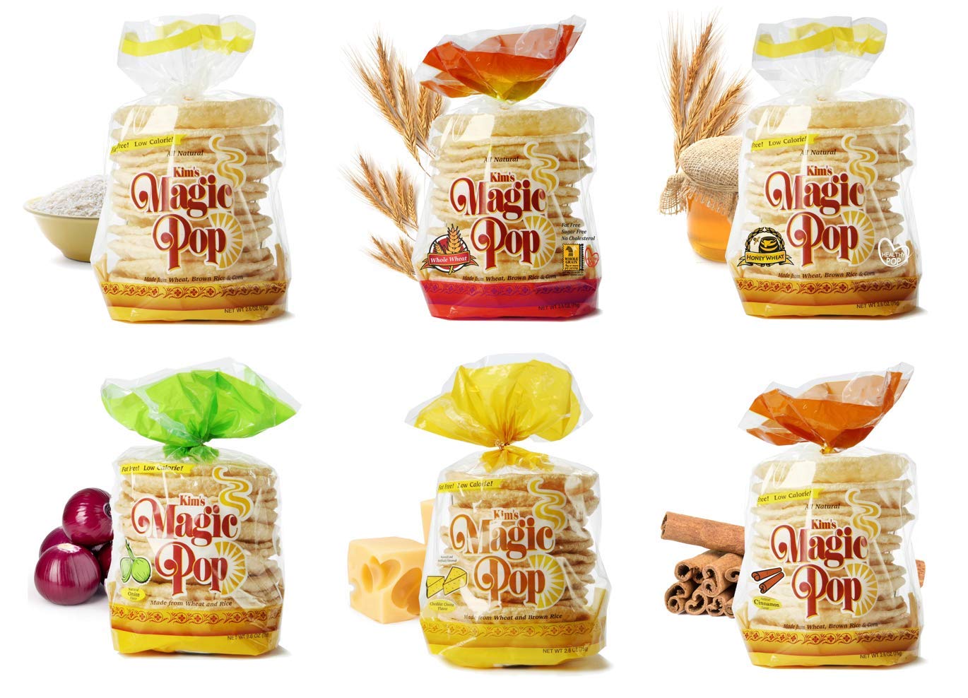 Kim'S Magic Pop Freshly Popped Rice Cake Combo A 12 Pack | Keto, Vegan | Low Carb, Sugar Free, Fat Free, Natural, Multigrain Kor