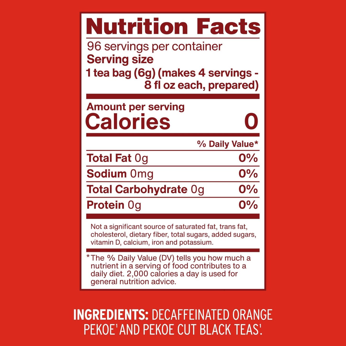 Luzianne Decaffeinated Iced Tea Bags, Family Size, Unsweetened, 144 Bags (6 Boxes of 24), Perfect for Refreshing Southern Iced Tea