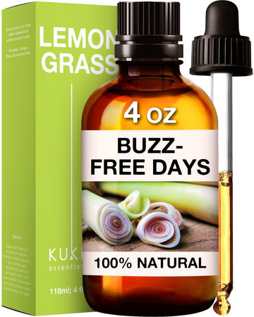 Kukka Lemongrass Essential Oil For Diffuser - 100% Natural Therapeutic Grade Lemongrass Oil For Hair - Cleansing & Nourishing Le
