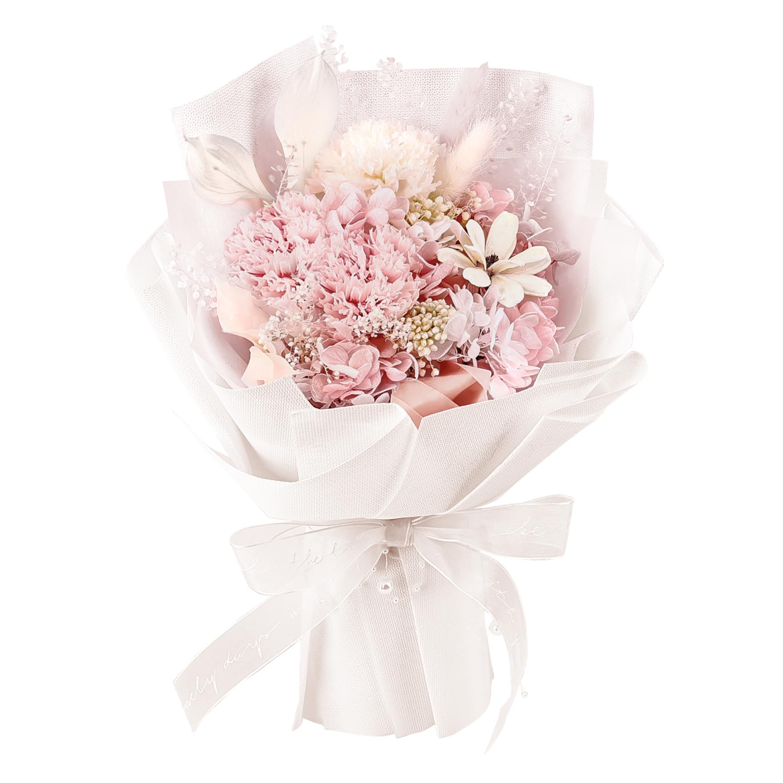 Blooms Diary Preserved Carnation Forever Flower Bouquet, Gift For Valentine'S Day, Mother'S Day, Anniversary, Birthday (Pink)