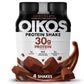 Oikos Protein Shake  Chocolate  30g High Protein Drinks  Shelf Stable  Ready to Drink  5g Prebiotic Fiber  12 fl oz Bottle  4 Count