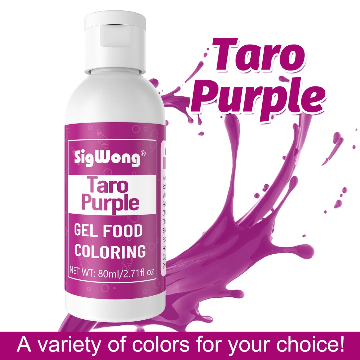 Gel Food Coloring - 80ml Taro Purple Flavorless Gel Based Food Color Dye, Vibrant Edible Concentrated Food Coloring for Cake Coo