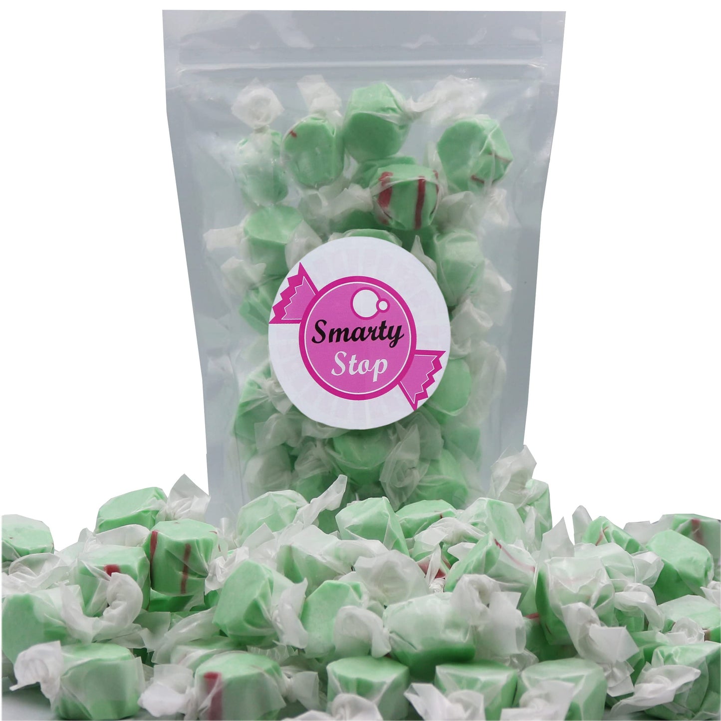 Gourmet Soft And Chewy Salt Water Taffy Candy - Individually Wrapped - Bulk Bag (Pistachio, 1 Pound (Pack Of 1))