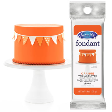 Satin Ice Fondant, Orange, 4.4 Ounce