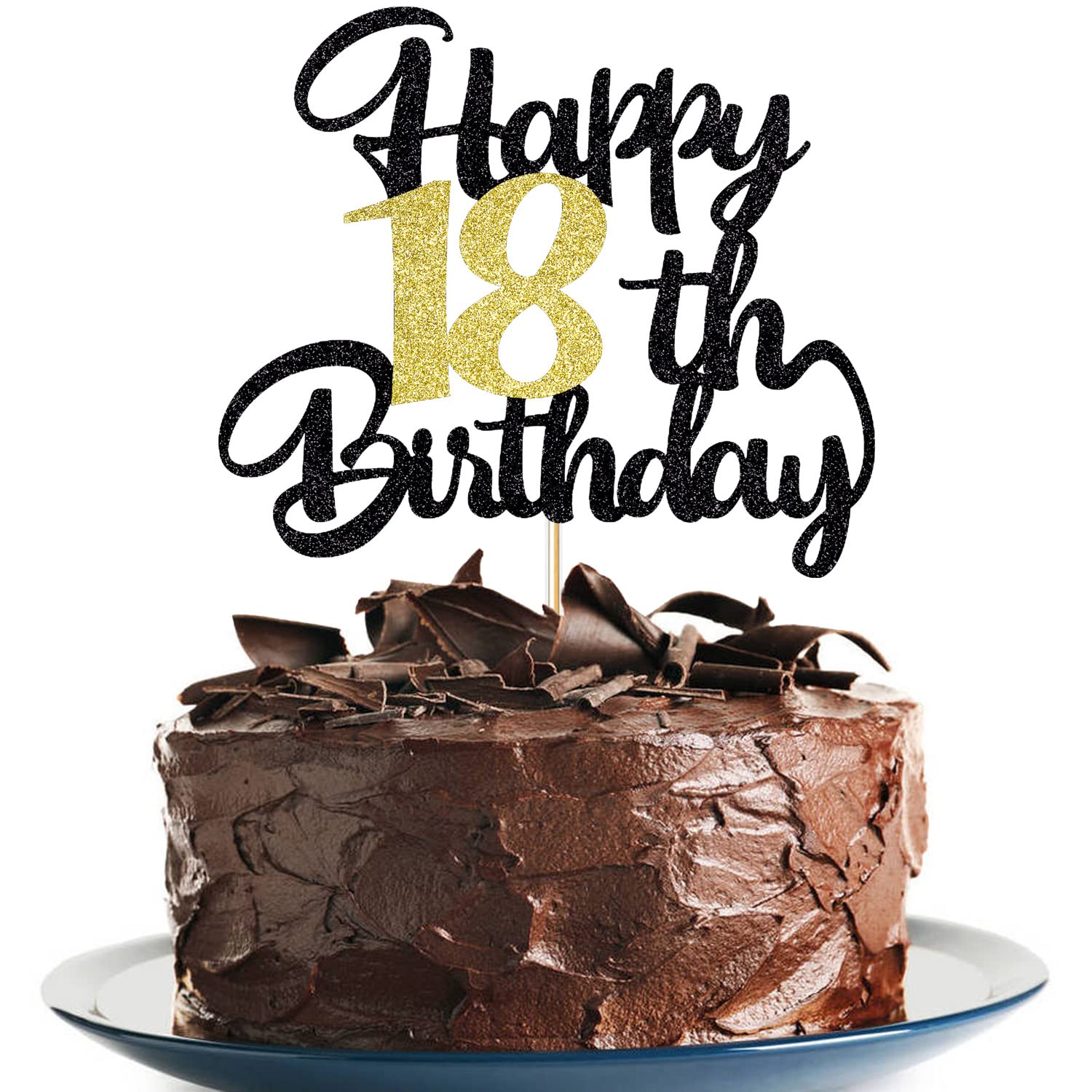 Klionjor 18Th Birthday Cake Topper - Happy Birthday Decoration For 18Th Party - Gift Plugin (18)