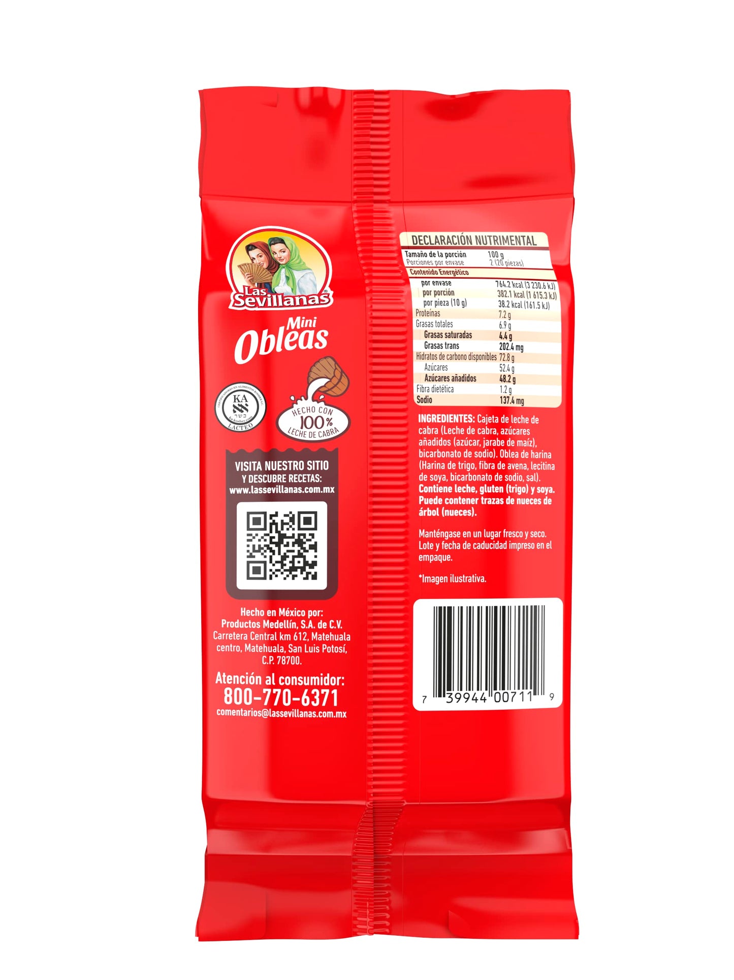 Mini Obleas With Cajeta (20 Delicious Wafers With Goat'S Milk Candy), Packaging May Vary