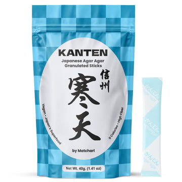 Matcharl Kanten Top-Grade Japanese Agar Agar Powder | Glp-1 Inspired Fiber Support | Natural Vegan Gelatin Substitute From Shinshu Japan | High-Fiber Superfood For Fullness & Gut Health | 40G (2G X 20 Sticks)