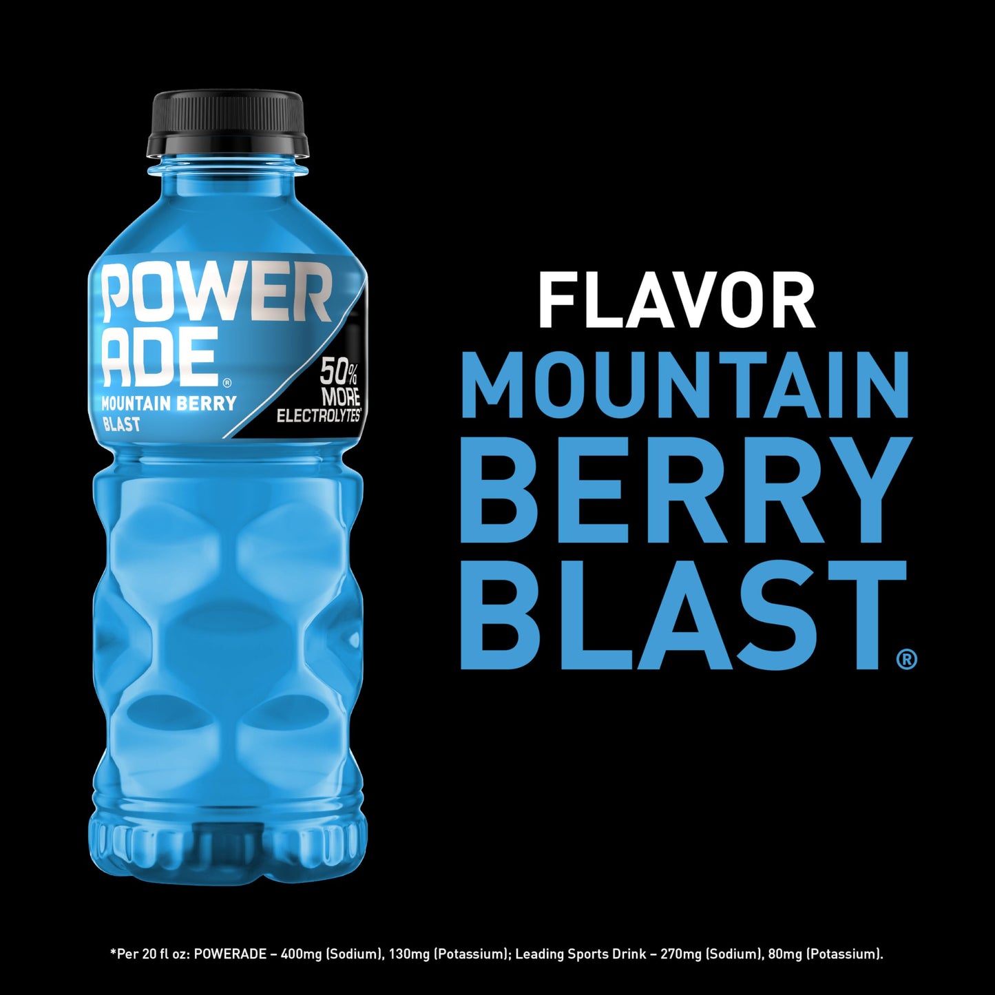 Powerade Sports Drink Mountain Berry Blast, 20 Ounce (Pack Of 24)