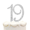 Hatcher Lee Bling Crystal 19 Birthday Cake Topper - Best Keepsake | 19Th Party Decorations Silver