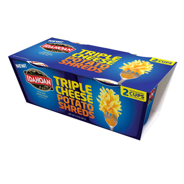 Idahoan Triple Cheese Shreds Cups, 3.4 oz - Pack of 12, Perfect for Tacos, Nachos, and Salads, Gluten-Free Cheese Shreds
