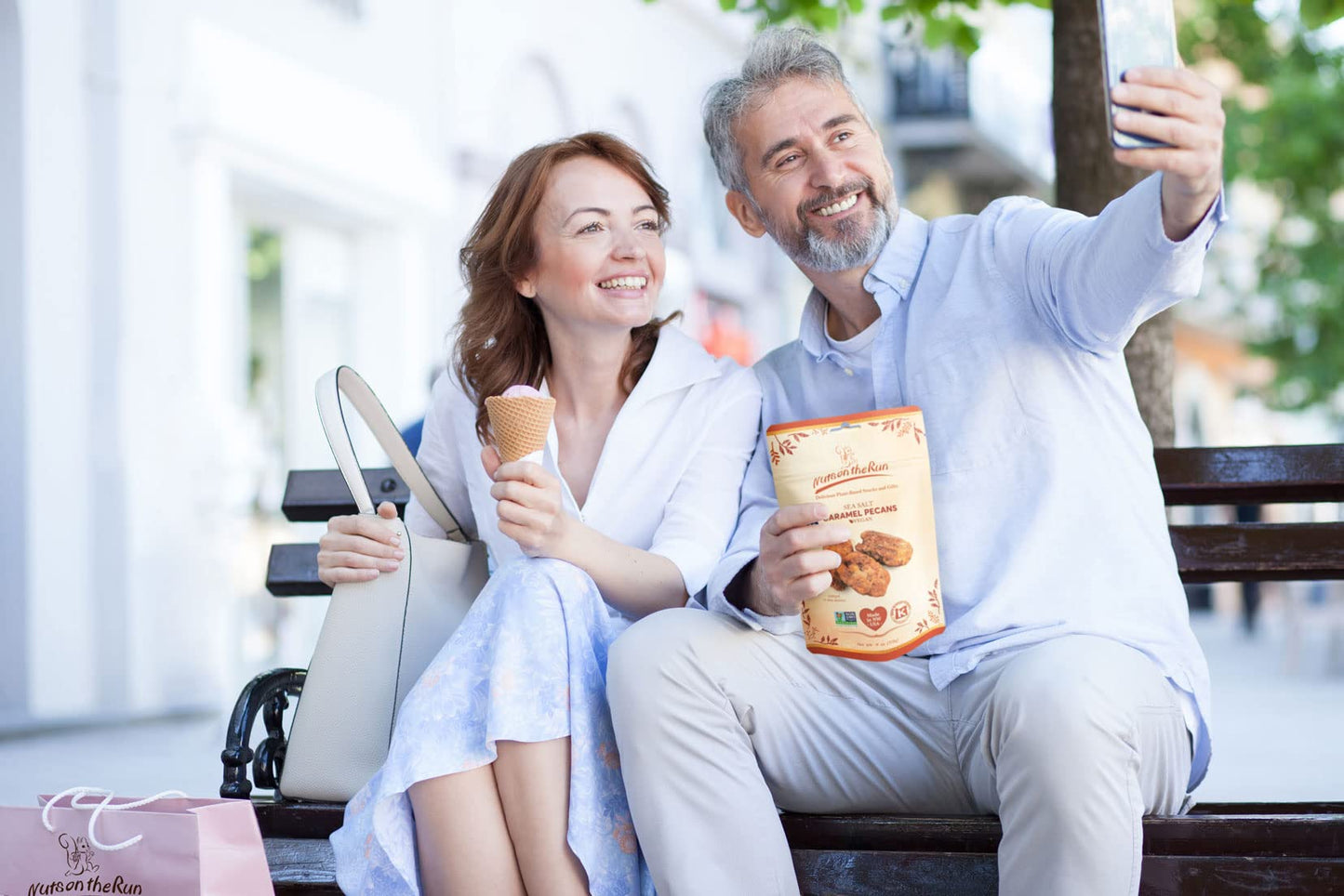 Nuts on the Run Sea Salt Caramel Pecan Pralines, Vegan, Gluten-Free Snack, 12 Ounces, Pack of 3