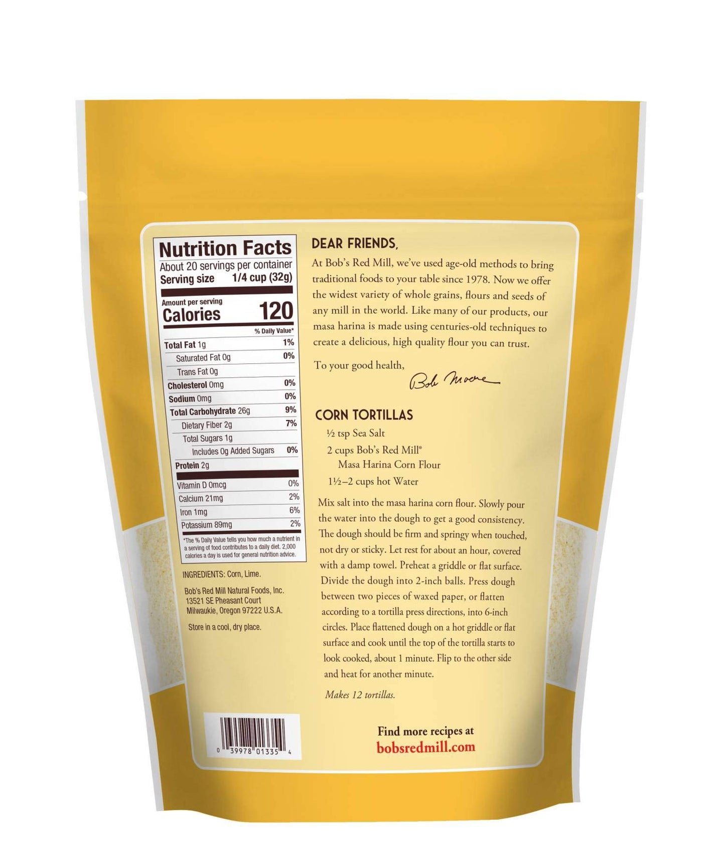 Bob'S Red Mill Golden Masa Harina Corn Flour, 22 Oz