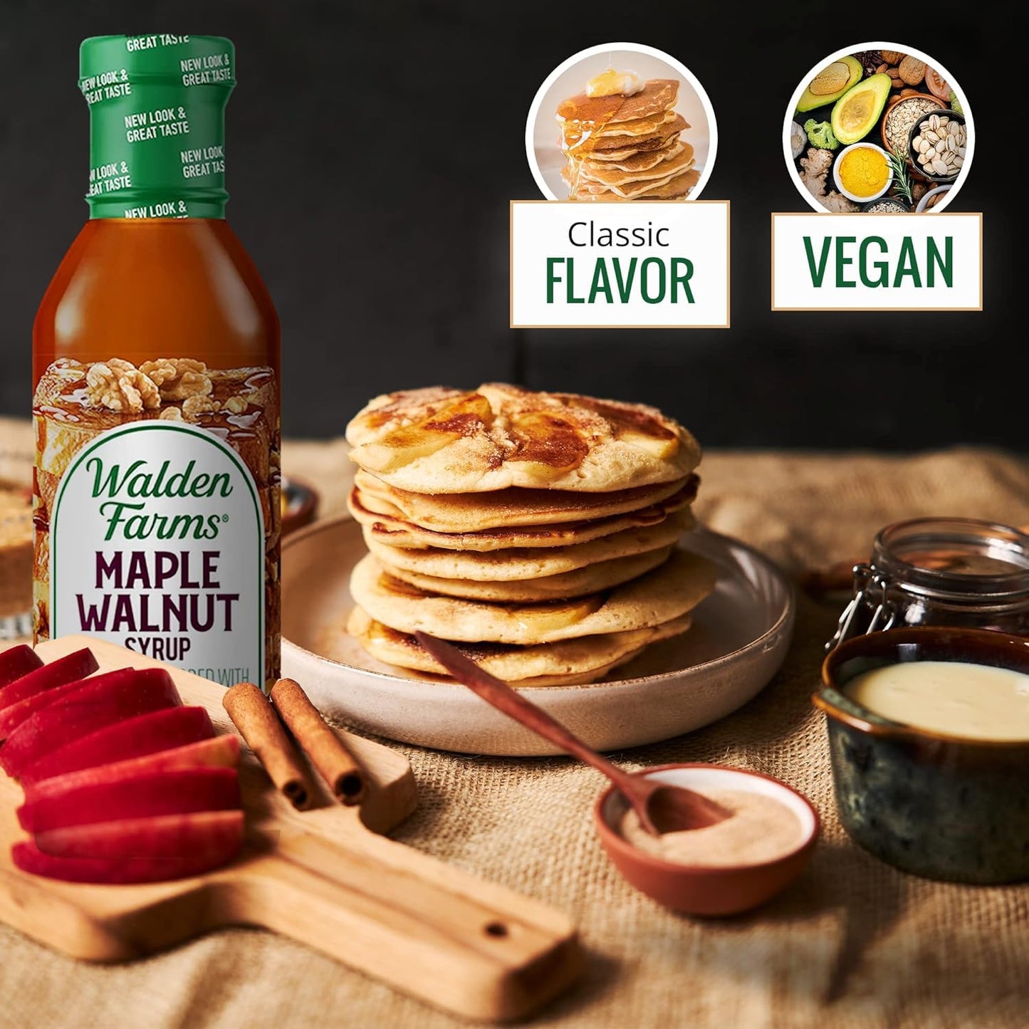 Walden Farms Maple Walnut Syrup - Sugar-Free, Calorie-Free, Keto-Friendly - 12 Fl Oz (Pack of 6)